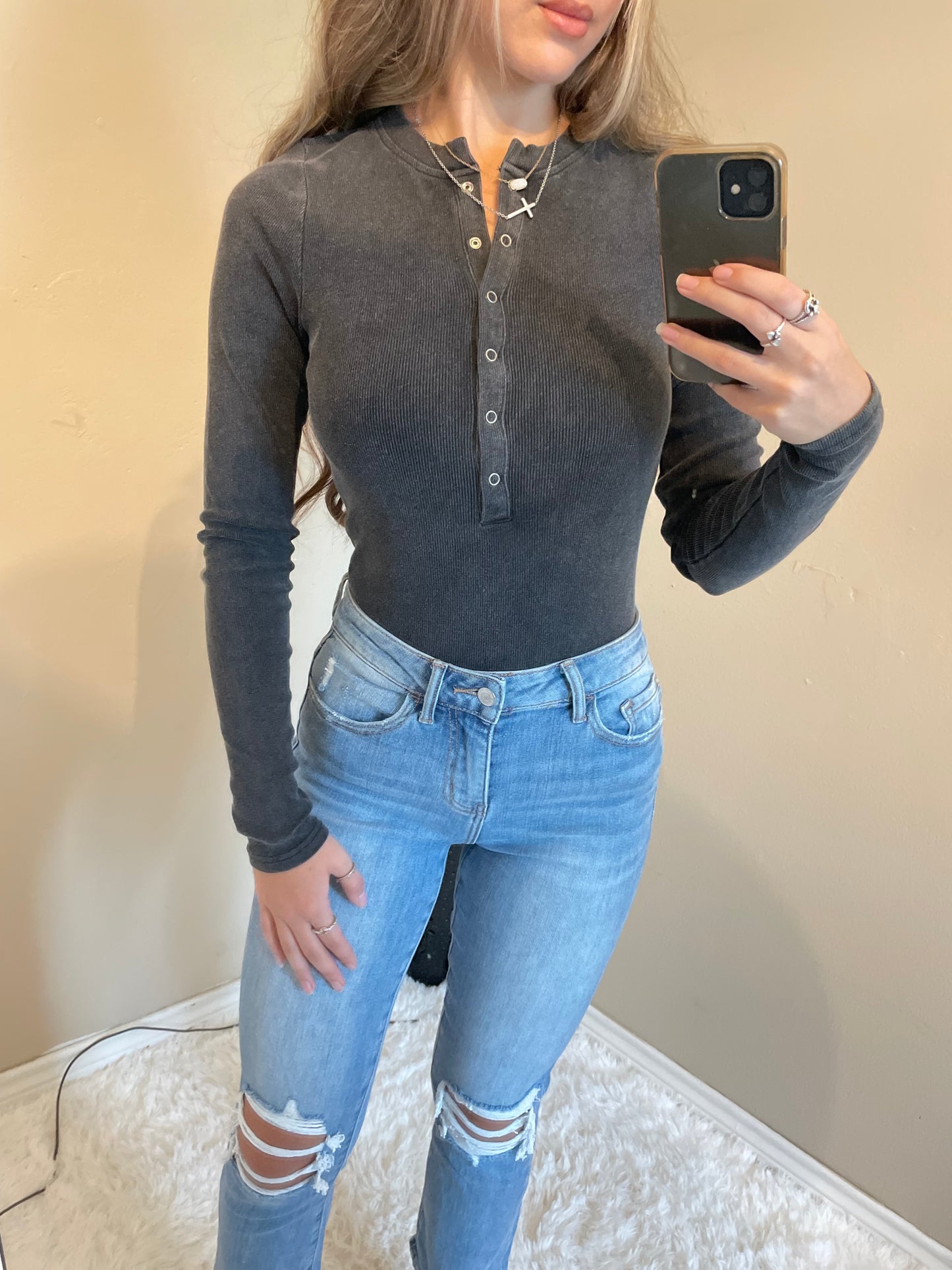The ankle flare jeans.